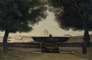 Der Brunnen der Französischen Akademie in Rom, 1826-27 von Jean Baptiste Camille Corot